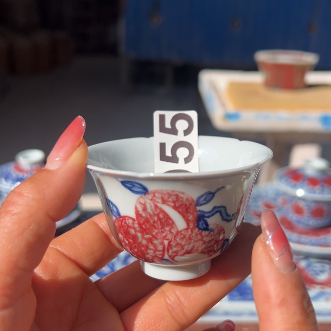 杯青花釉里红原矿