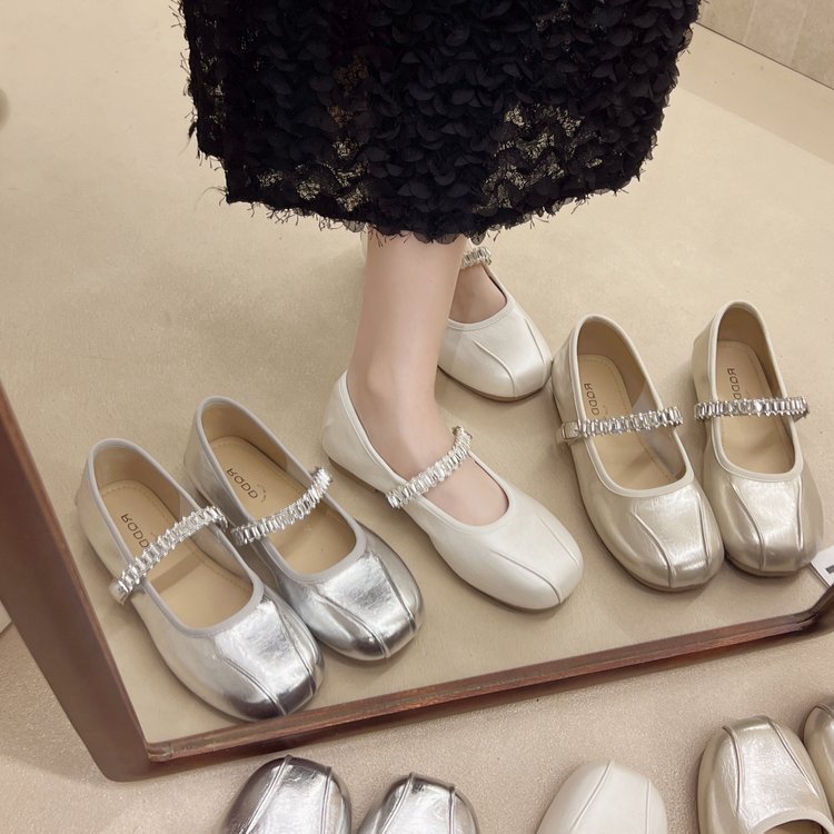 玛丽珍鞋低跟浅口单鞋夏季女鞋皮鞋复古高