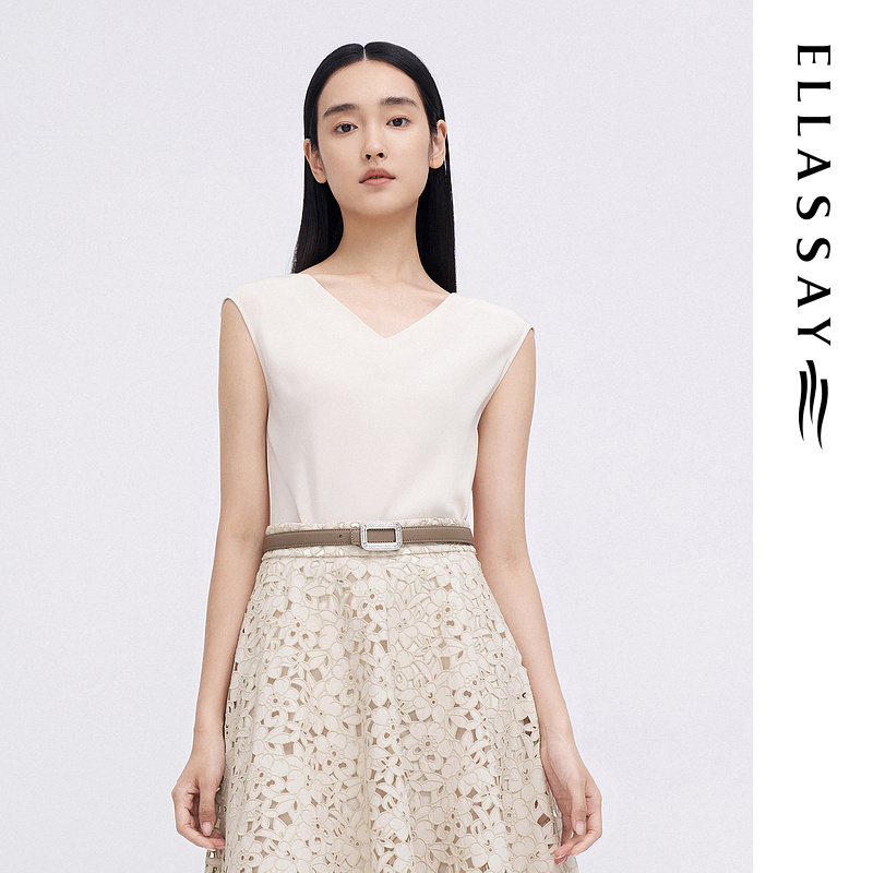 ELLASSAY歌力思2023早春新款优雅时尚双面真丝背心女EWE341C01100