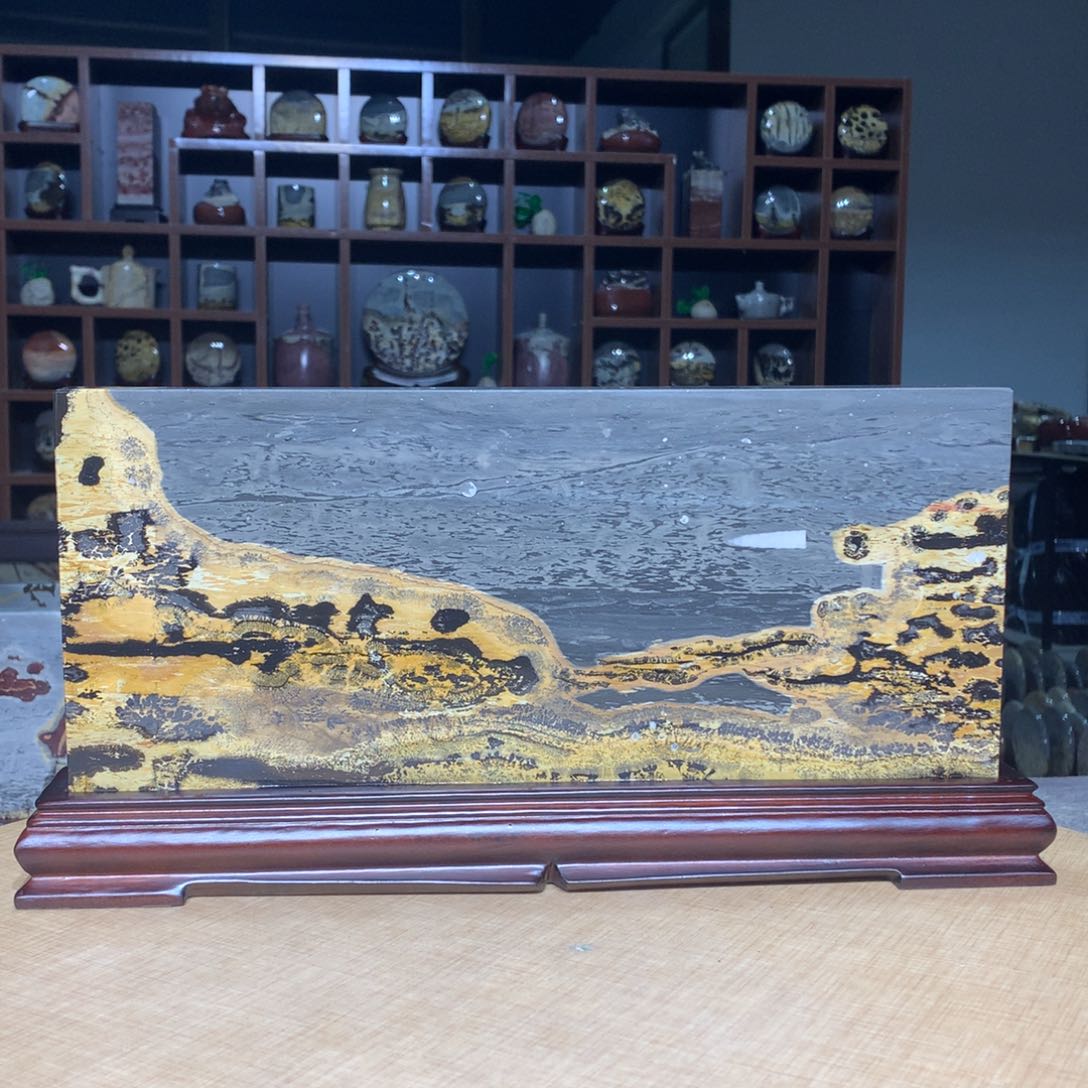 紫砂广西国画石，收藏观赏