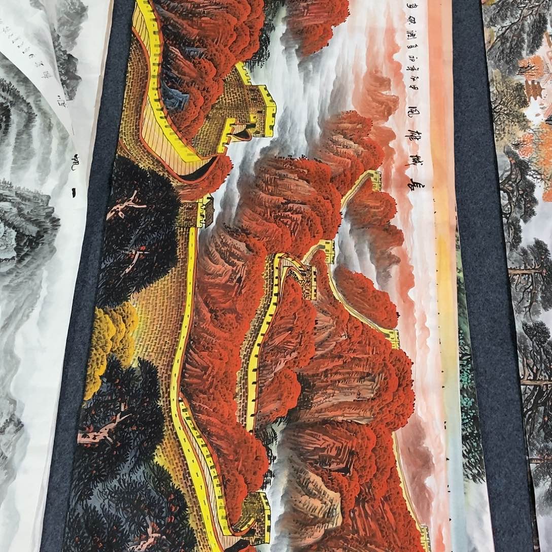 国画小六尺长城一副