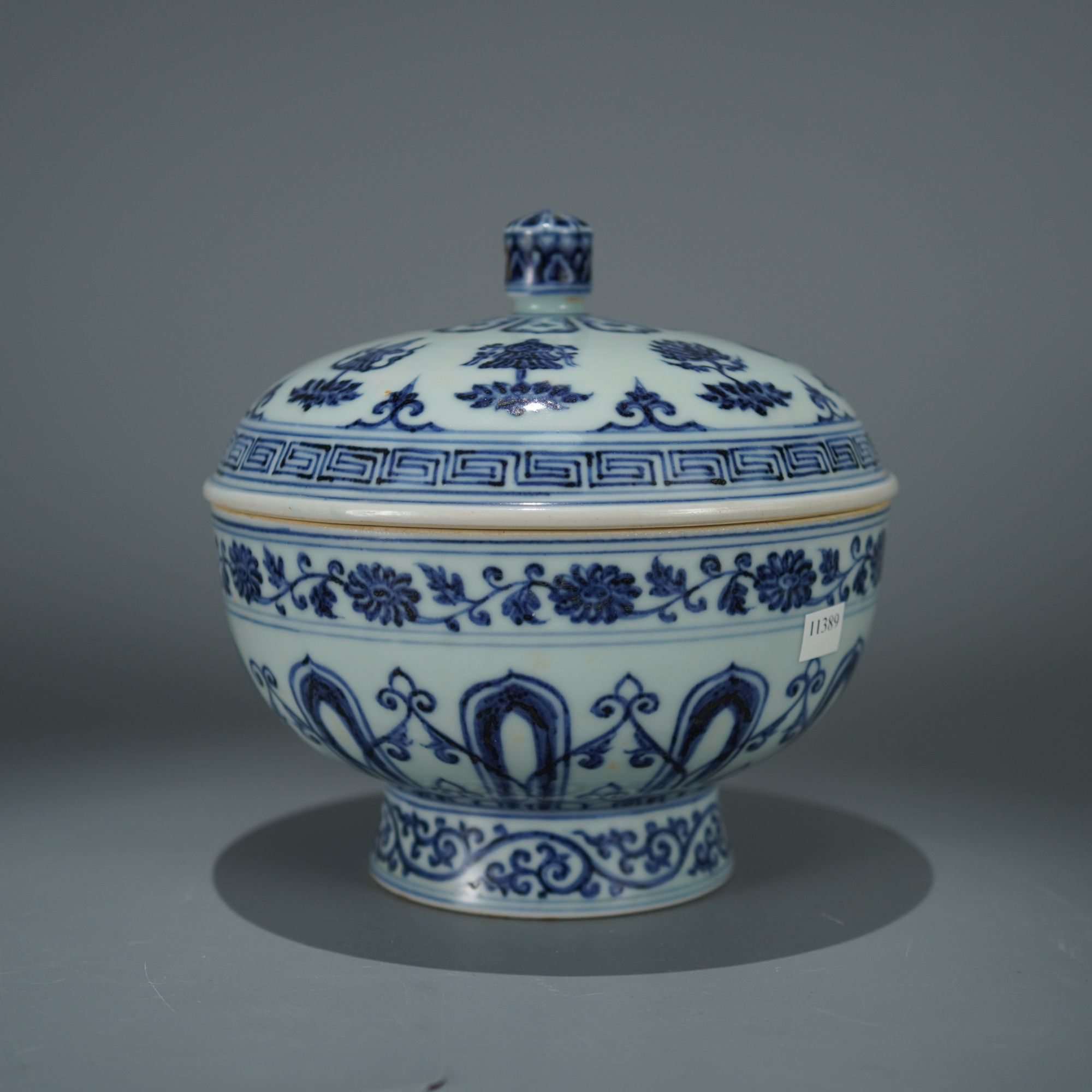 11389宣德青花八宝纹篼（dòu）