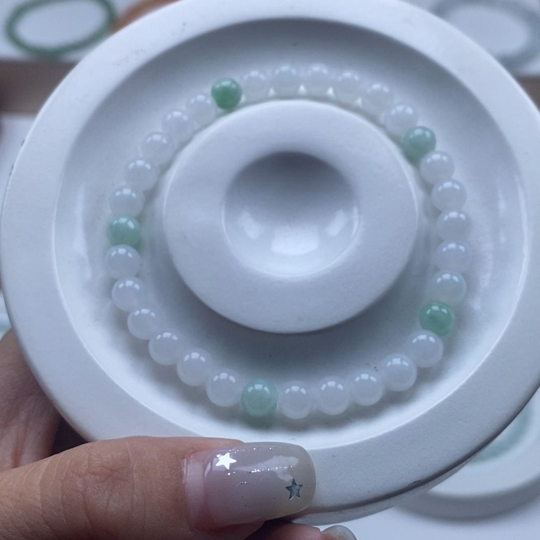 未镶嵌手链翡翠翡翠圆珠5.8