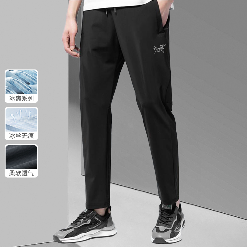 休闲长裤2025夏季新款中青年潮流运动裤子男装高档卫裤冰丝直筒裤