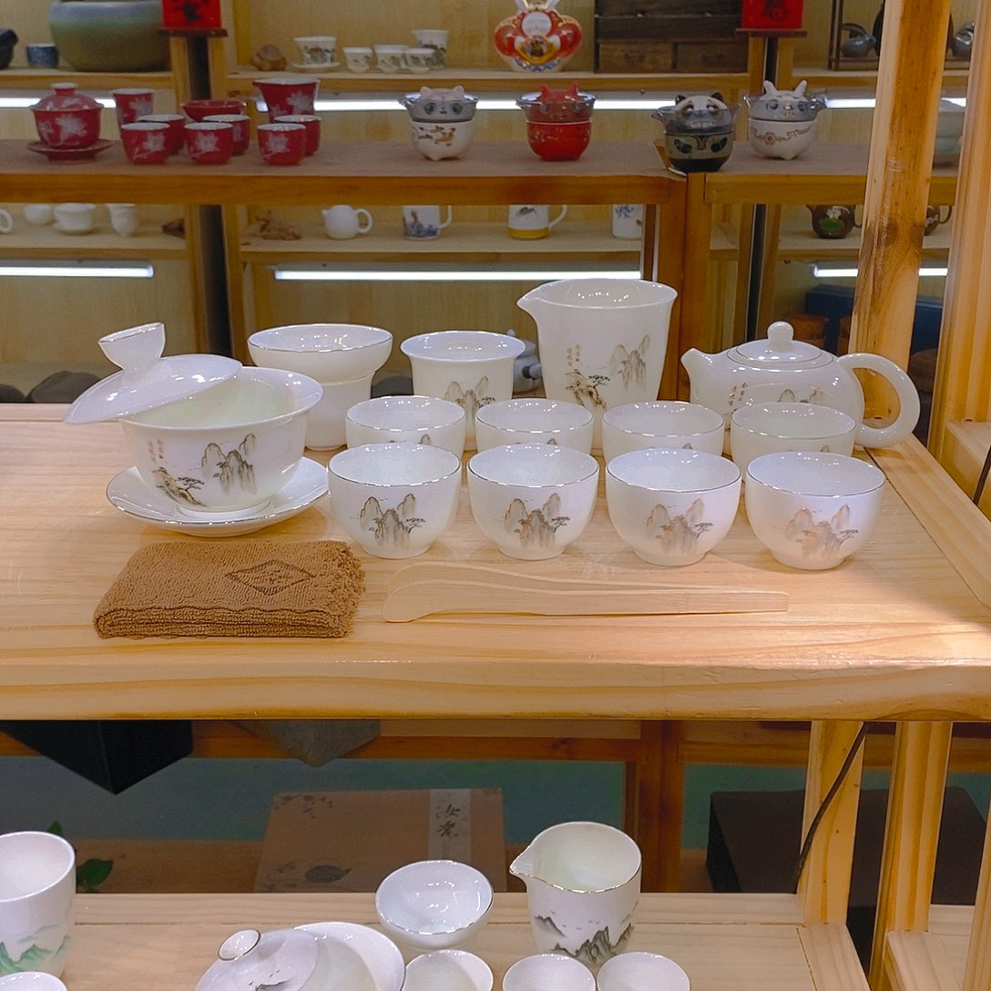 【不止】羊脂玉瓷茶具套装