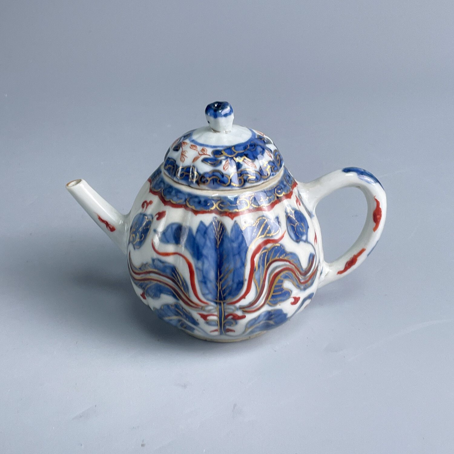 瓷器/古董清康熙青花矾红描金秋葵纹壶-M25D8002376/收藏/绣花张