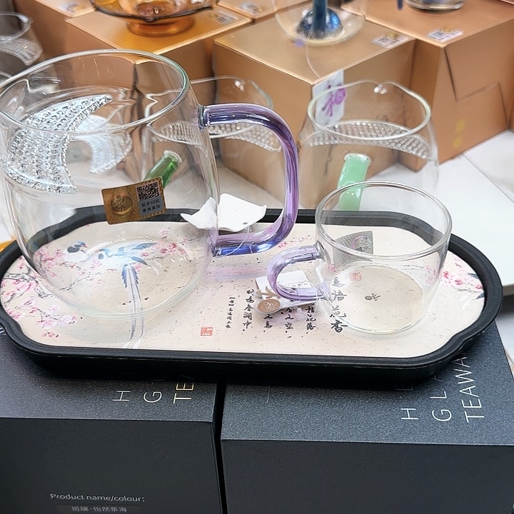 禾器浅紫色澄然月牙款加小杯