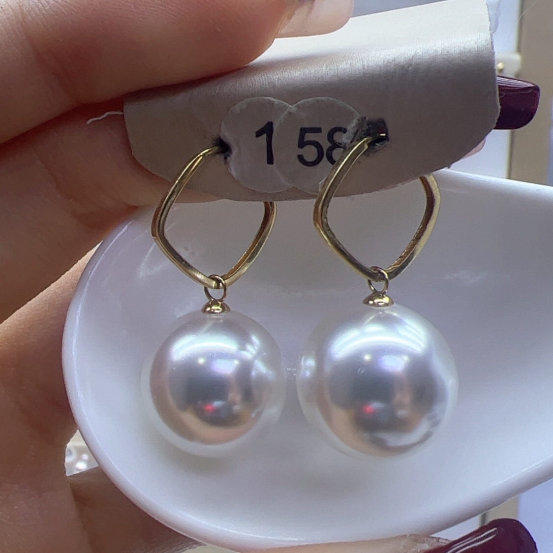 淡水珍珠耳饰18K金镶嵌