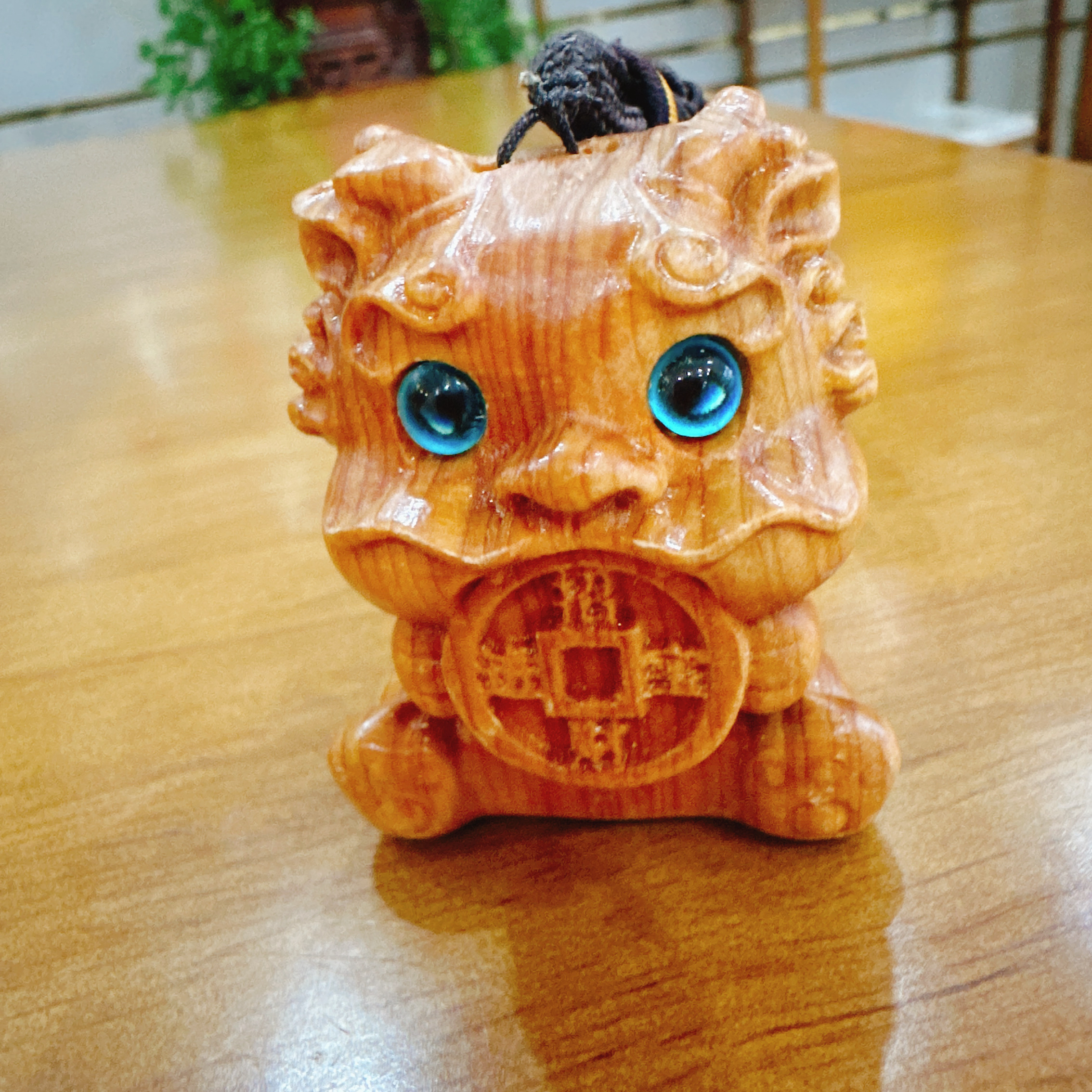 已祝福九华山崖柏木招财谛听挂件手玩车挂居家装饰