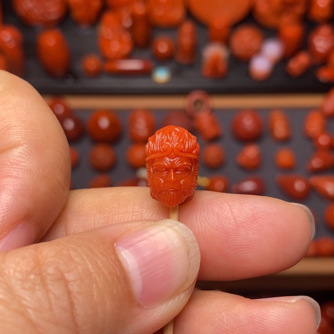 南红玛瑙配饰未镶嵌悟空配饰卡9.6