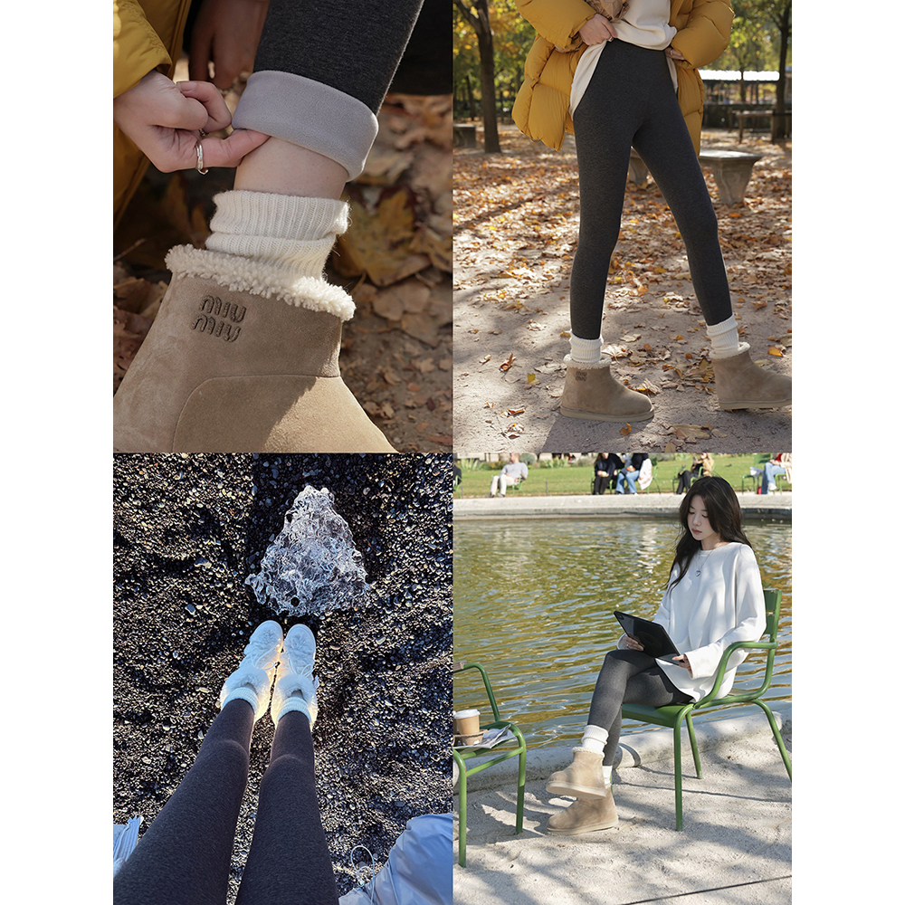 张贝贝一体绒无痕 羊 绒 蛋白加绒加厚保暖打底裤