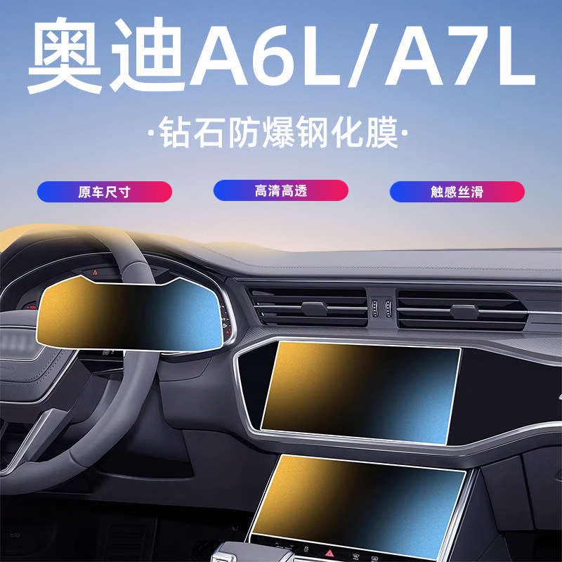 38号 奥迪A6L/A7L屏幕钢化膜中控导航仪表屏保护膜汽车内饰贴膜