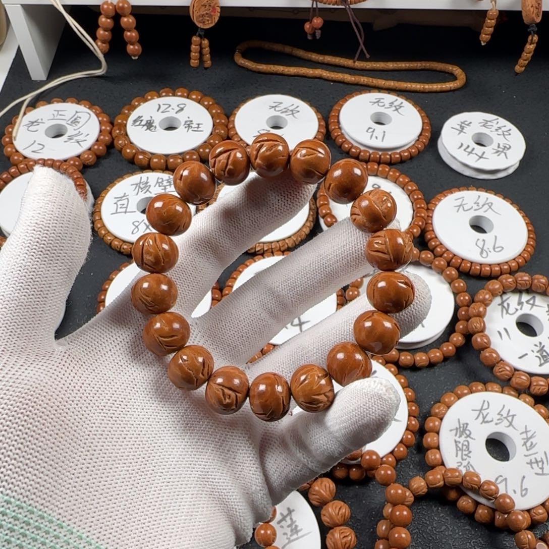 任***四吊坠桃核龙纹苹果14.5