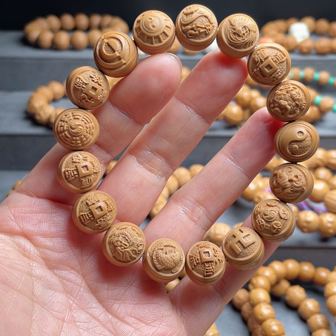 猴头核桃吊坠四象八卦