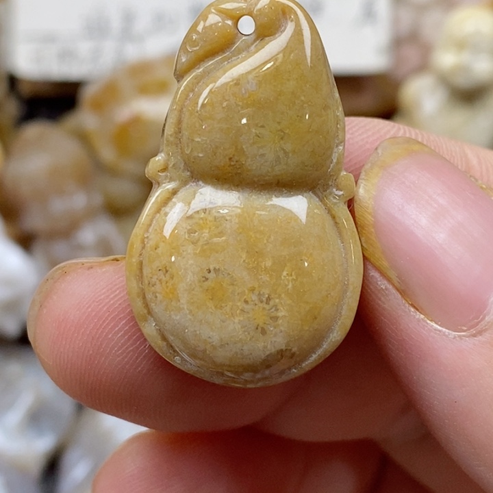 颈饰未镶嵌硅化珊瑚（珊瑚玉）小