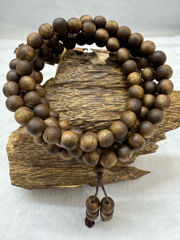 绿棋楠沉香多圈手串0.7规格18克108颗乌身老白棋佛珠清香花蜜香