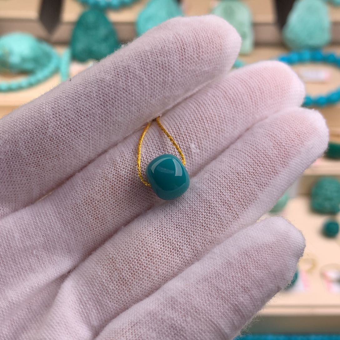 绿松石珠宝奇石未镶嵌9.8mm
