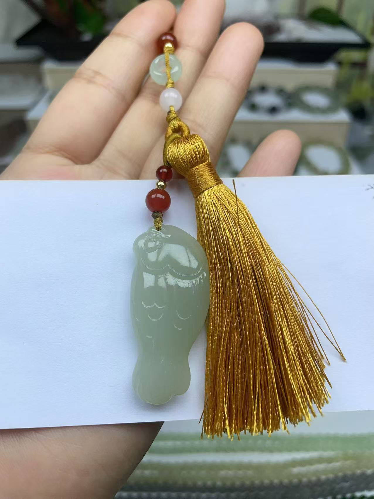 和田玉鱼吊坠挂件年年有余