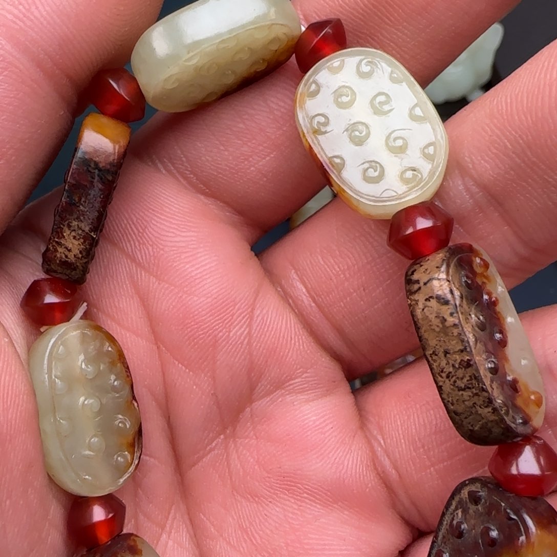 和田玉（白玉）手链未镶嵌找****头