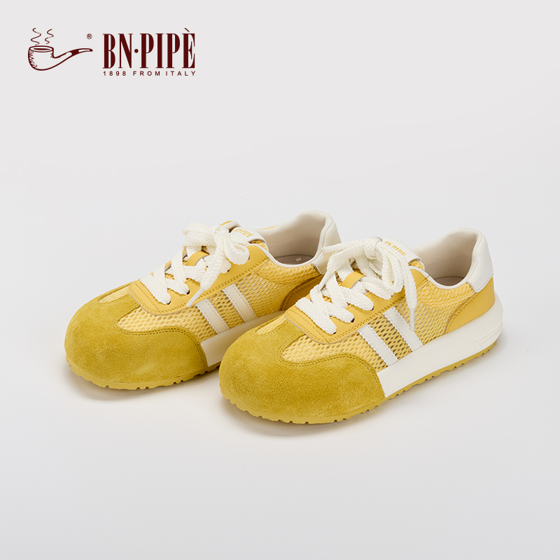 BN.PIPE/百年烟斗德训鞋女款夏季休闲时尚运动鞋网面透气板鞋