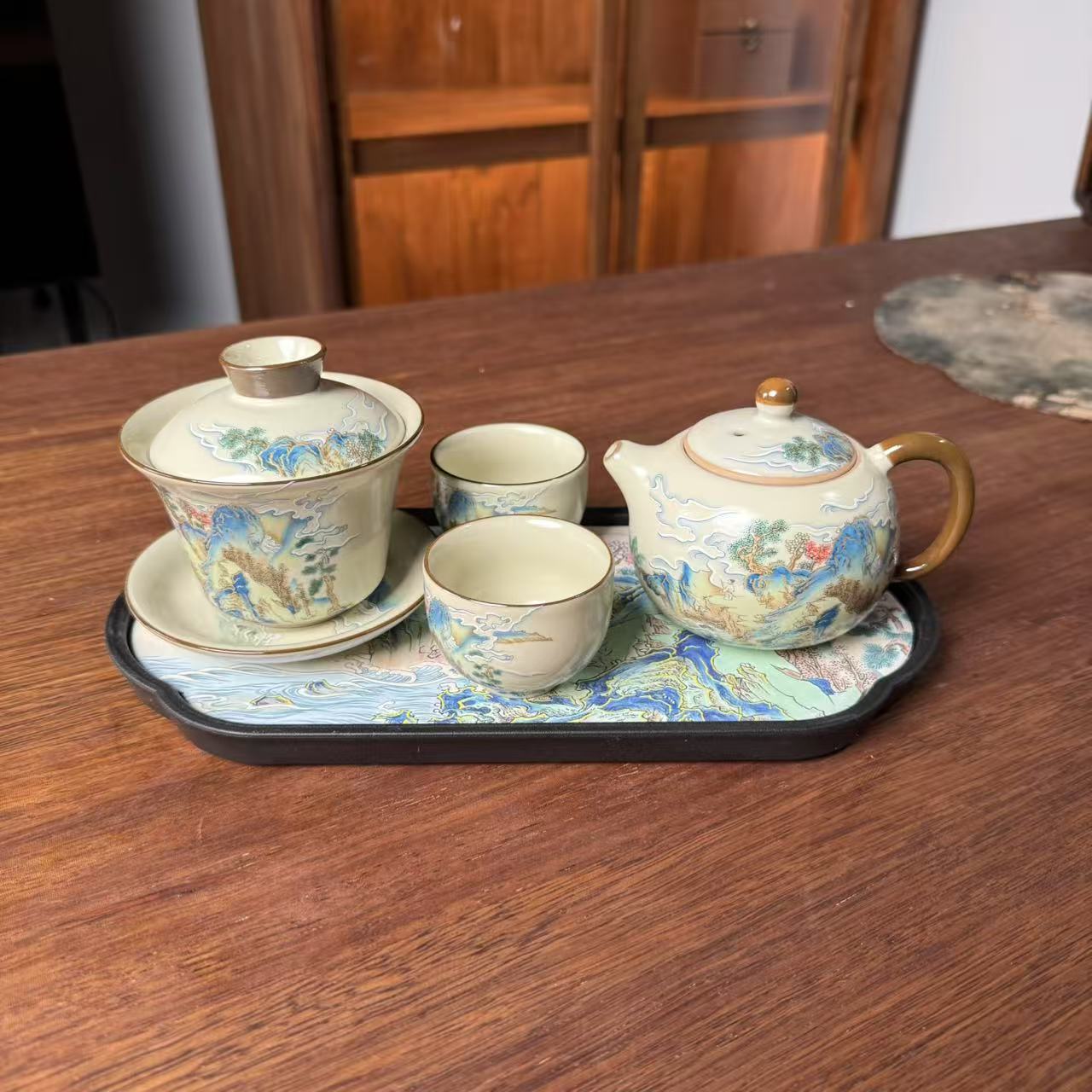 （胡子茶器）山水汝窑茶具套组 MC088