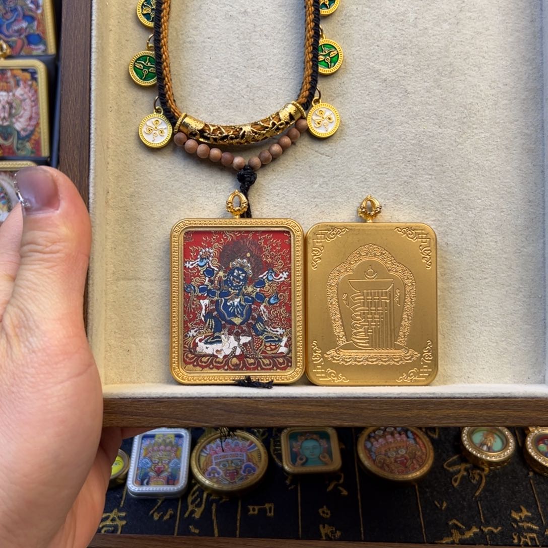 旧***雨吊坠单面定制六臂大黑天