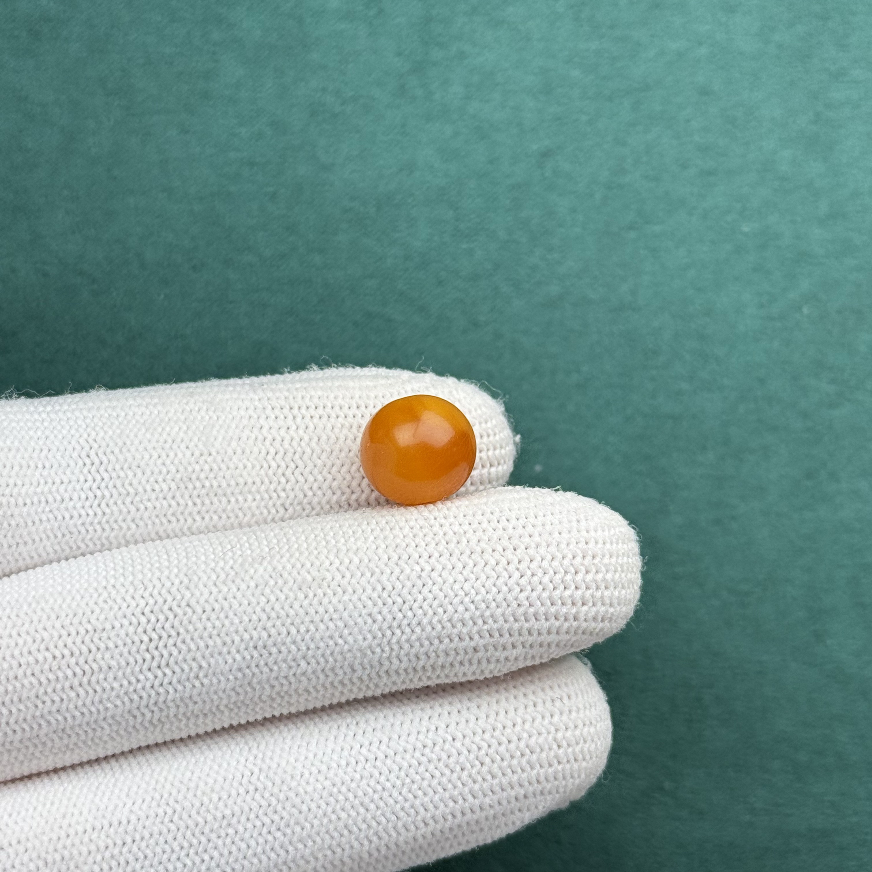 D7050天然原矿蜜蜡 鸡油红墩子11.2*10.2mm 支持鉴定 假一罚十