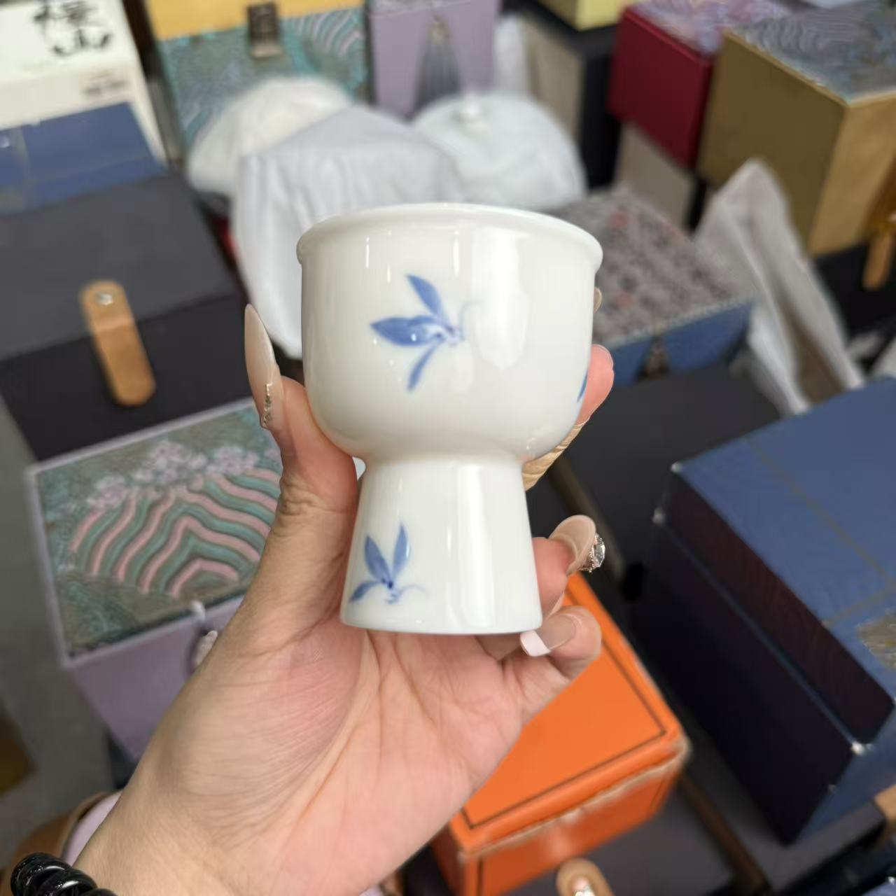 蝴蝶高足圆口杯（不带礼盒）5783-cc