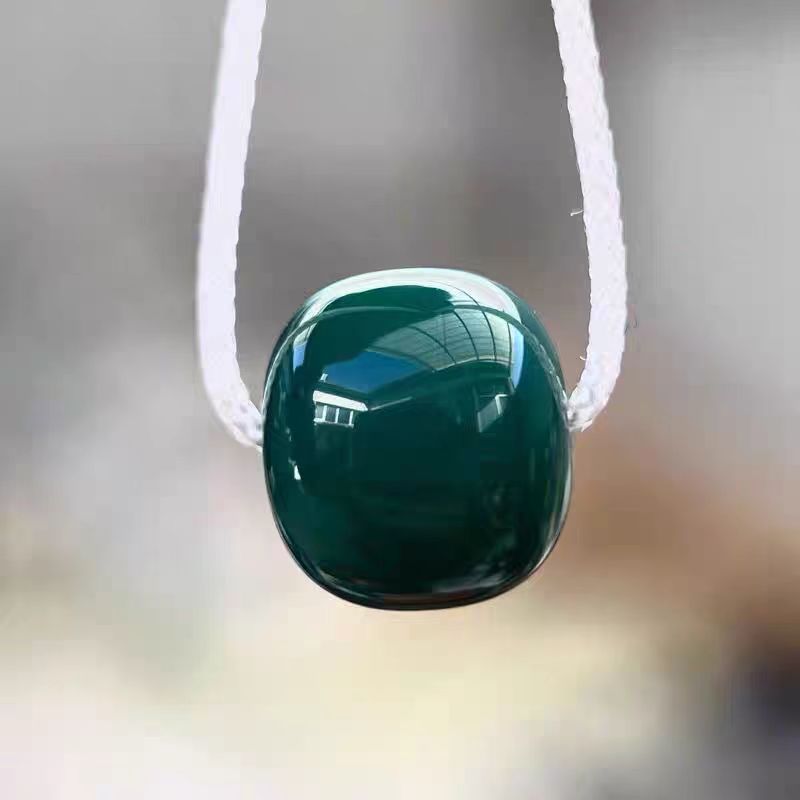 非金属玻璃吊坠 老型珠老油绿地狱色科技松配饰12mm