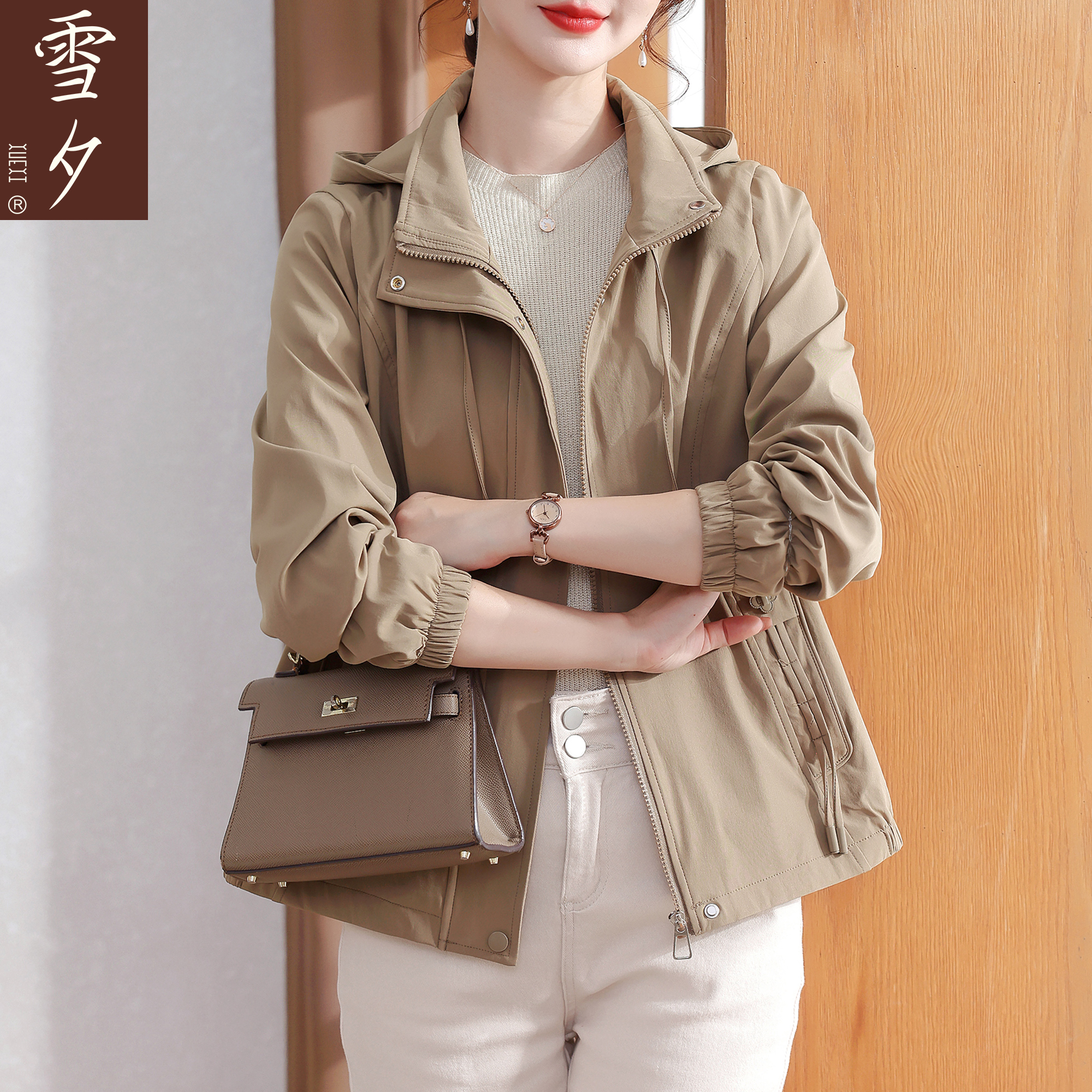 妈妈秋装2025新款风衣外套洋气中老年女装秋天大码夹克上衣服50岁