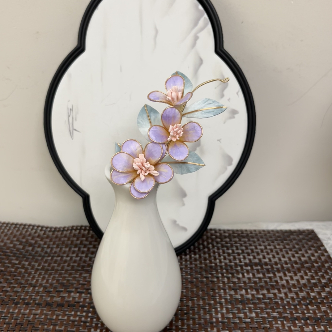 闫颜非遗绒花纯手工制作超仙新款发簪复古仙气清新发夹气质