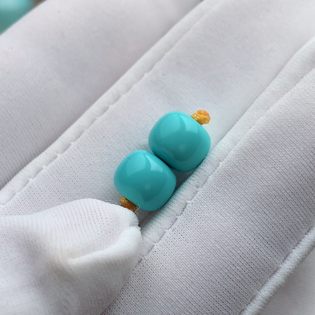 绿松石珠宝奇石未镶嵌7.3mm