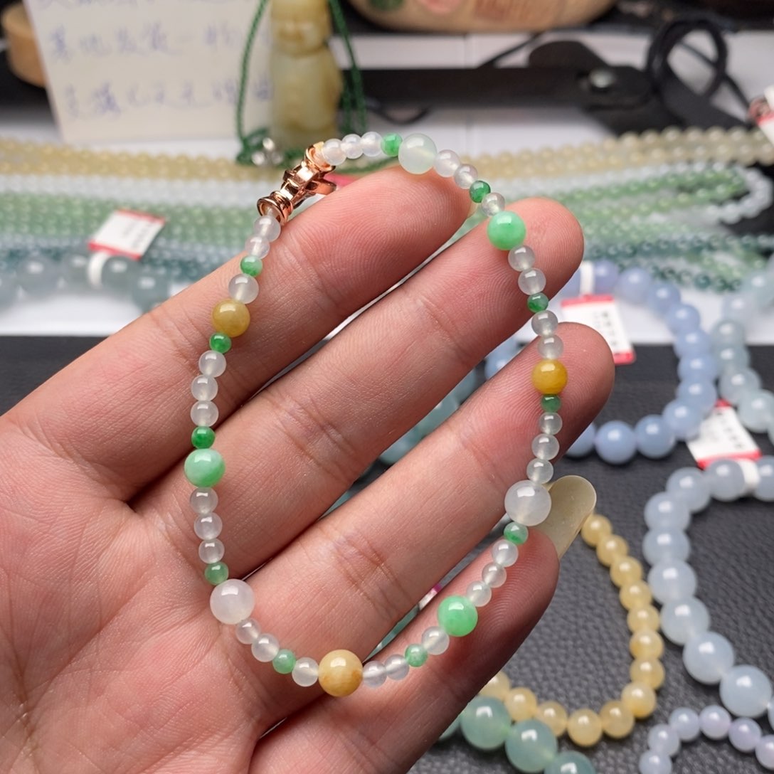 翡翠手链未镶嵌多样性发货