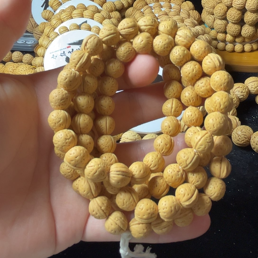 手串桃核10尺寸金豆108脖挂