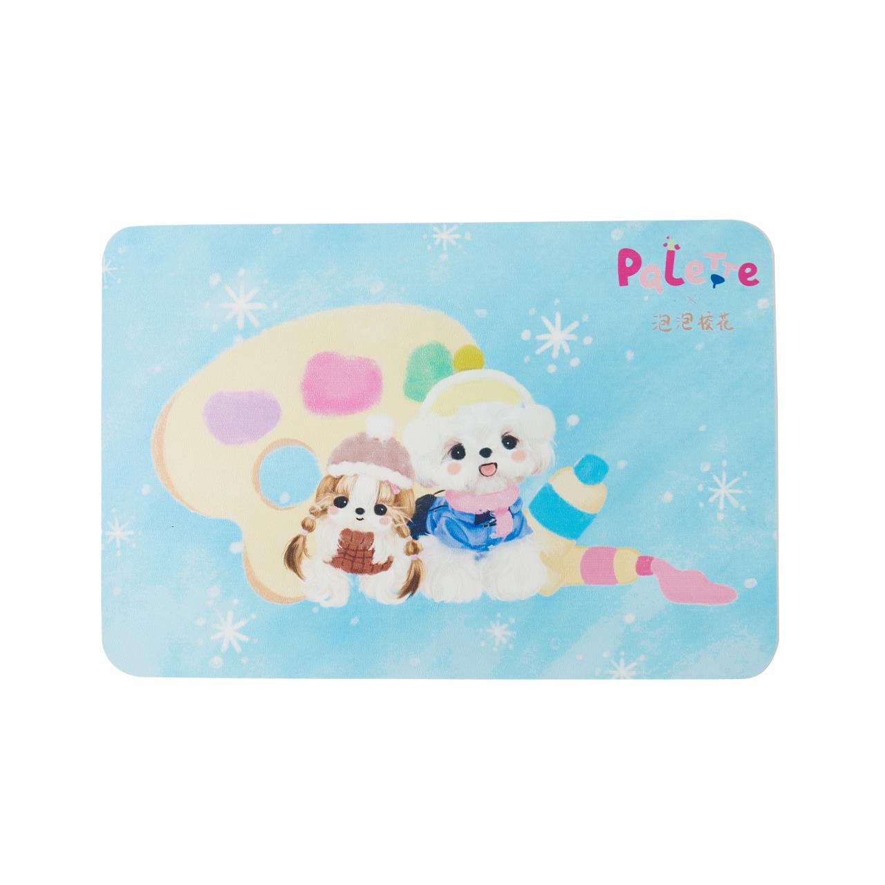 PalettePet×泡泡校花冬日款联名款手绘涂鸦宠物餐食垫