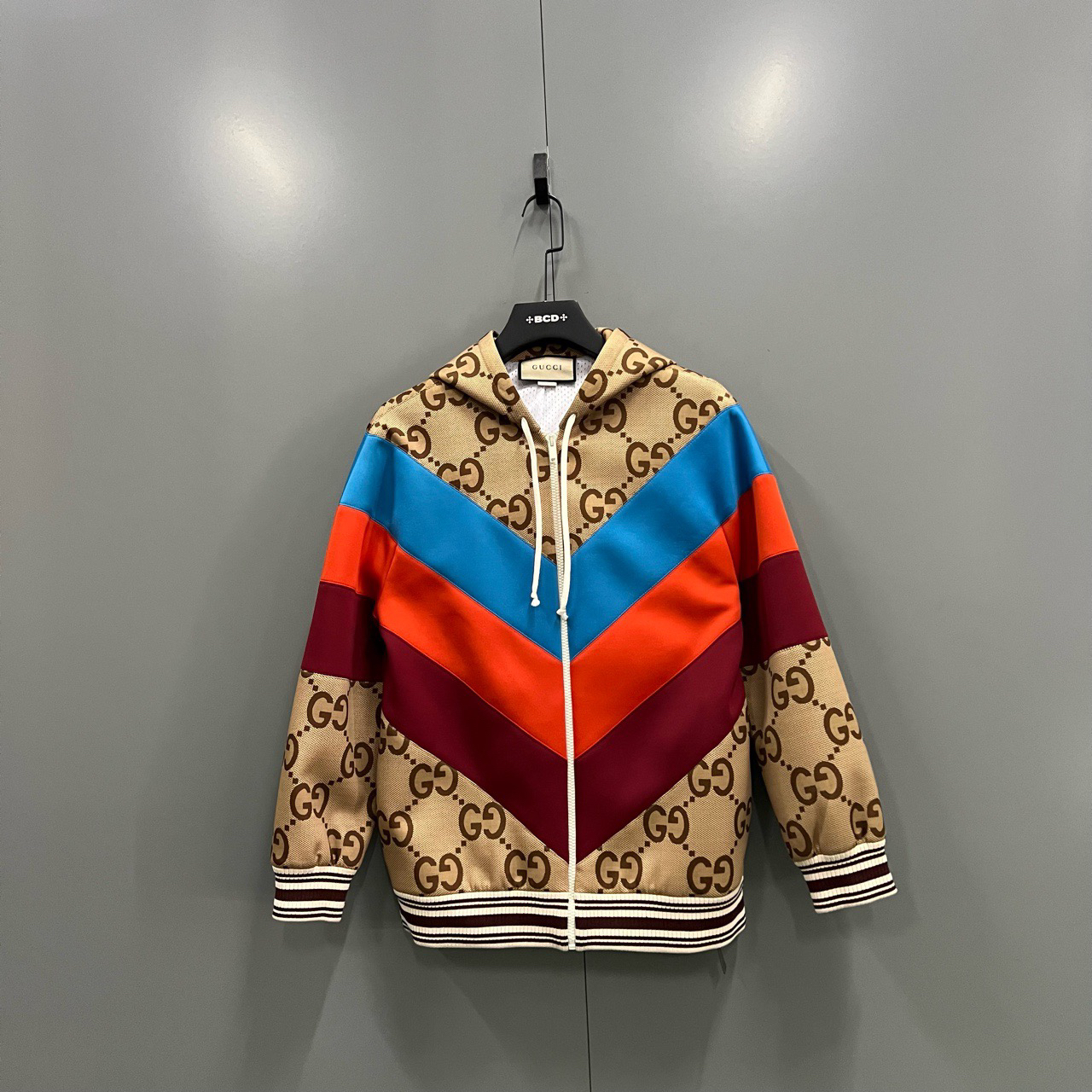 95新 GUCCI/古驰 jp1230 拼色斜纹GG满印外套 S码 011274 勾丝