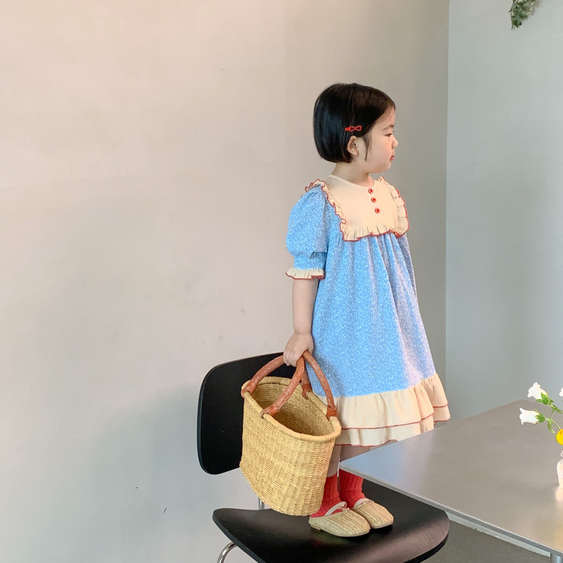 童装连衣裙甜美洋气韩国公主裙童装女童2023碎花女孩气质儿童纯棉