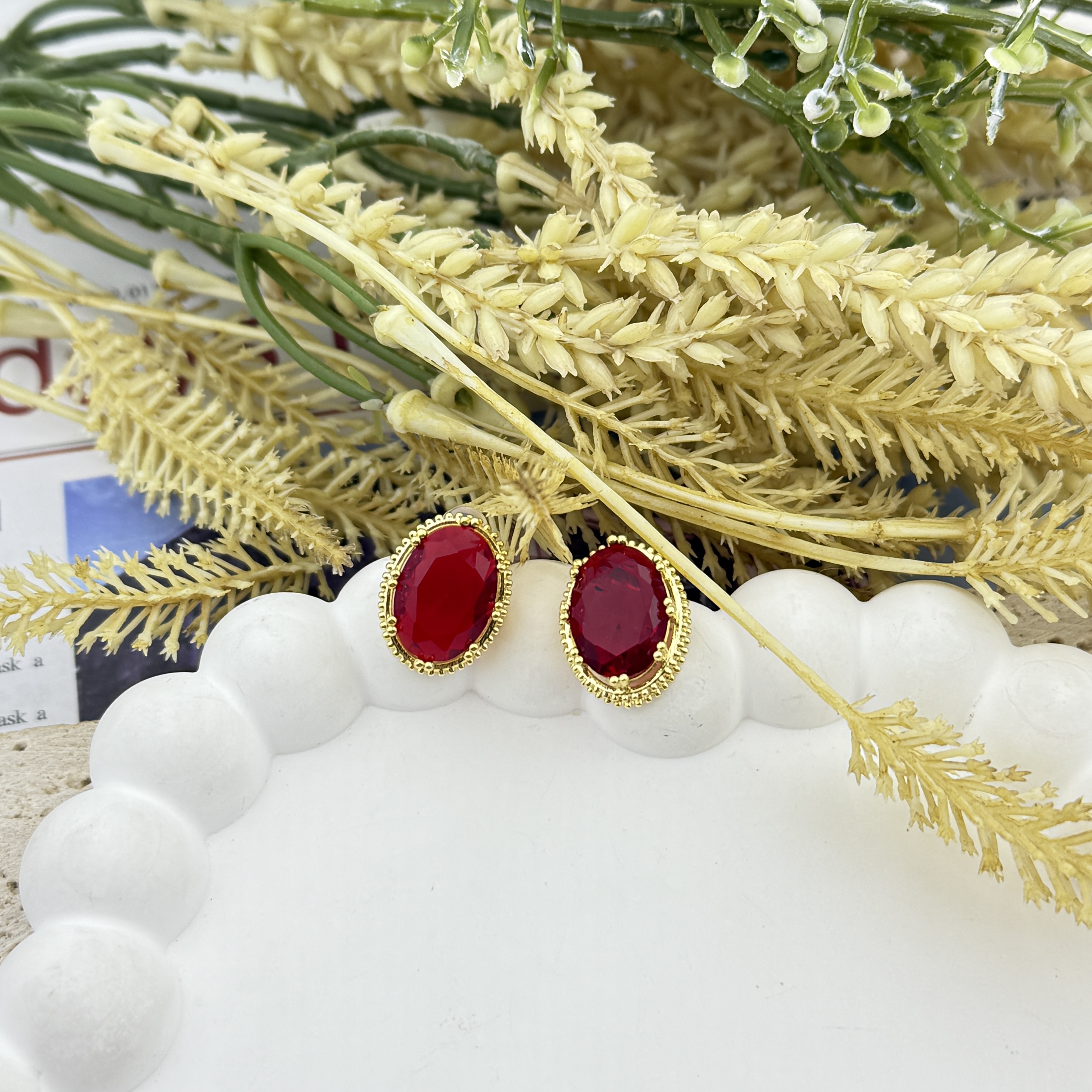 铜合金合成锆石耳饰 P0171-铜合金锆石耳环