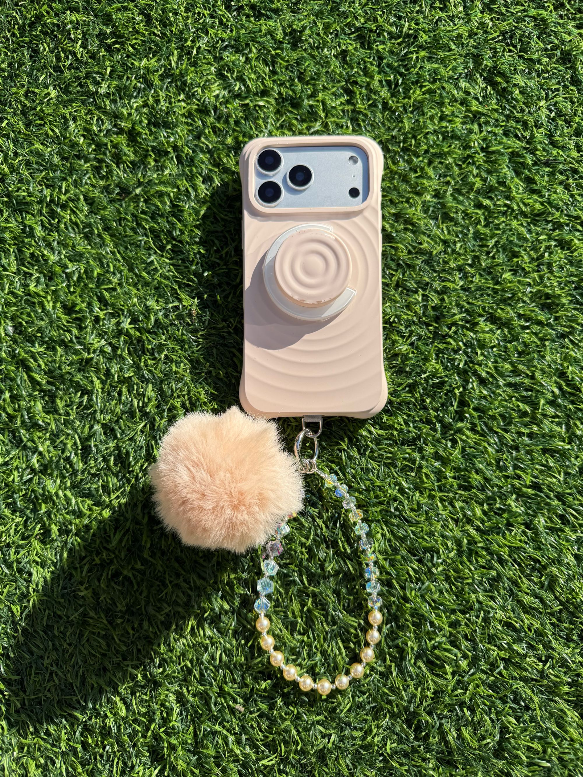 小可壳壳毛球挂链手工串珠手机挂件包挂钥匙扣