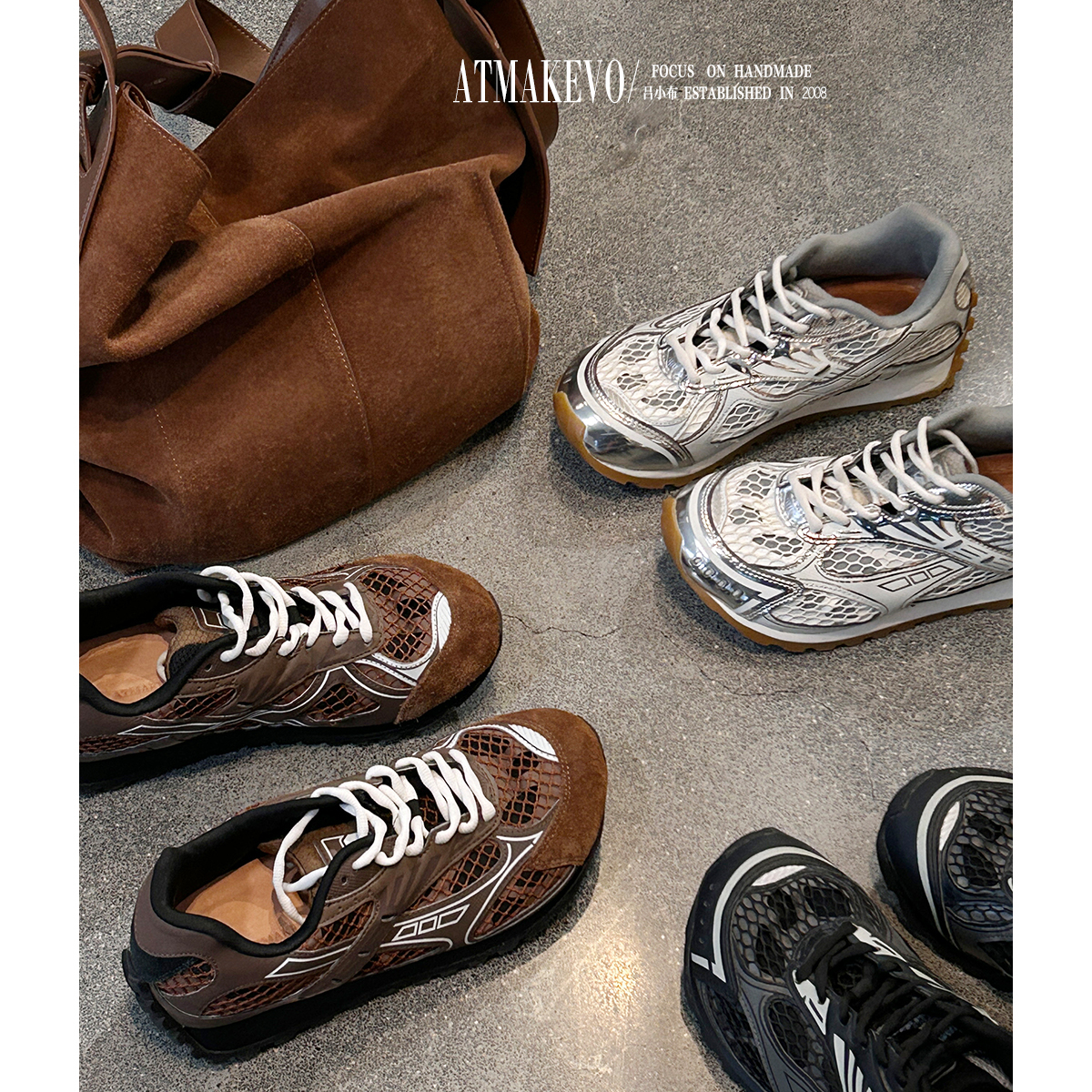 吕小布 | B家美拉德棕老爹鞋 25年冬新款休闲跑步厚底运动鞋0230