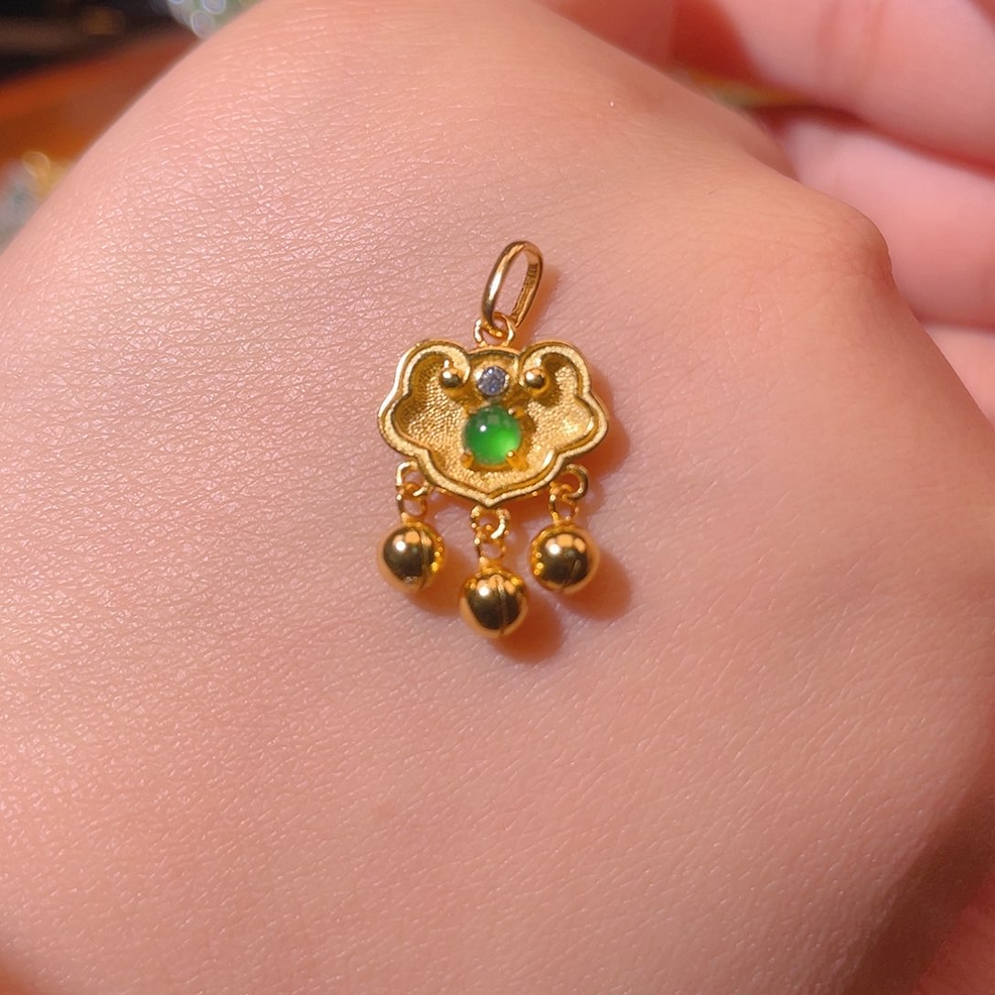 翡翠银S925镶嵌吊坠(不含链)