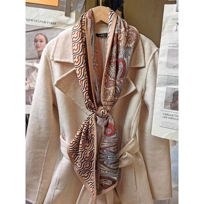 1442 高端丝毛170✖️22菱形长巾双面佩斯利花纹