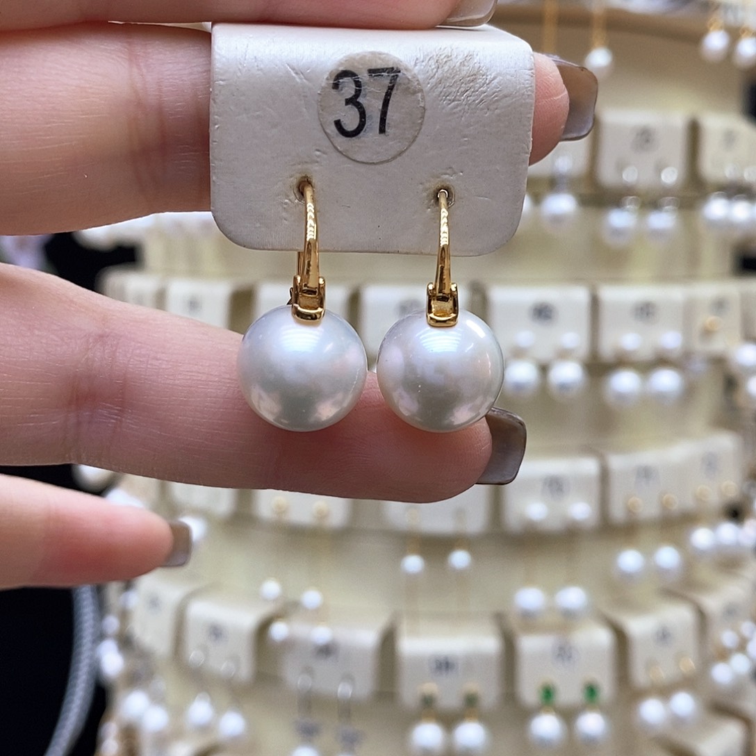 银S925镶嵌淡水珍珠耳饰