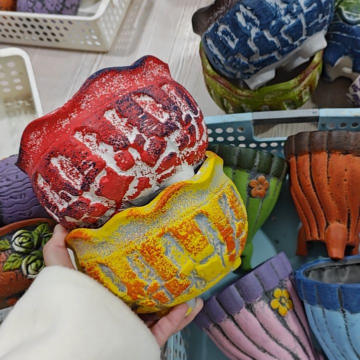 红陶吸水透气的白陶花盆凑满12发货