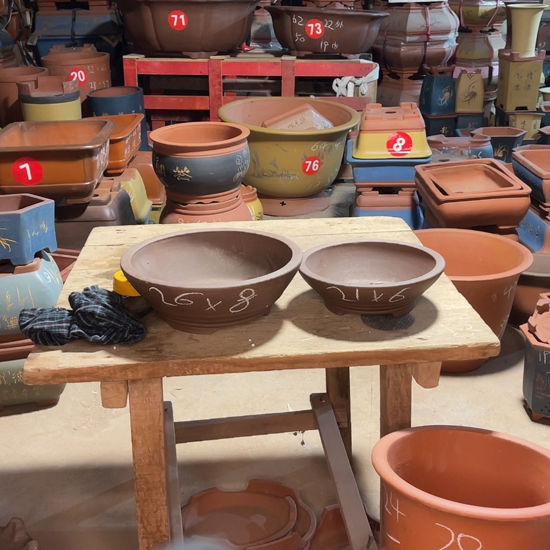 紫砂花盆碗盆两个