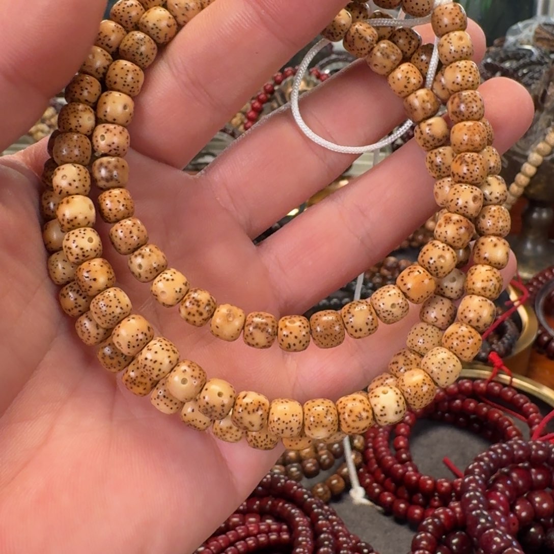 手串星月菩提头挑原生态陈化老油料7*8虎皮陈籽