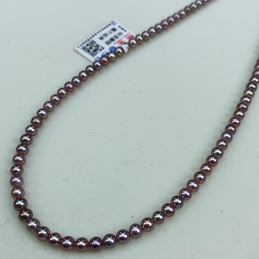 淡水珍珠4/4.5金属光小灯泡无暇银S925镶嵌