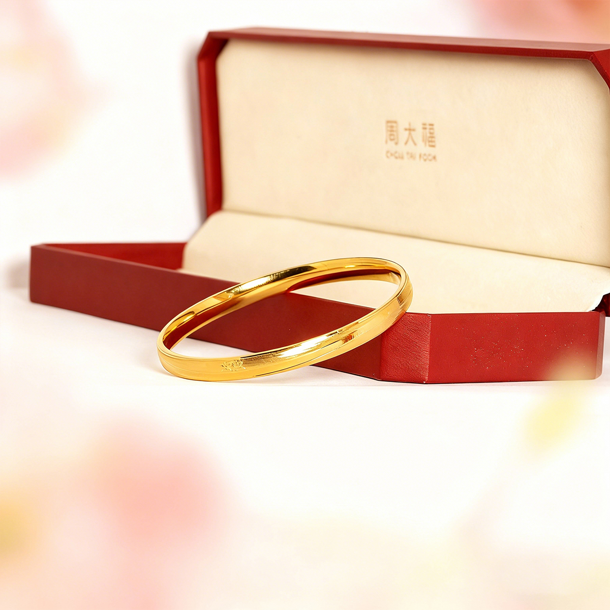 合金手镯 久不掉色小众设计精品莲花手镯女饰品轻奢高级感素圈