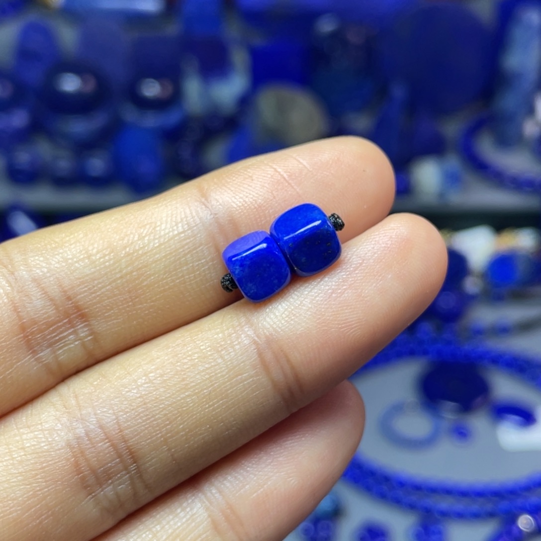 青金石未镶嵌6mm随型对珠