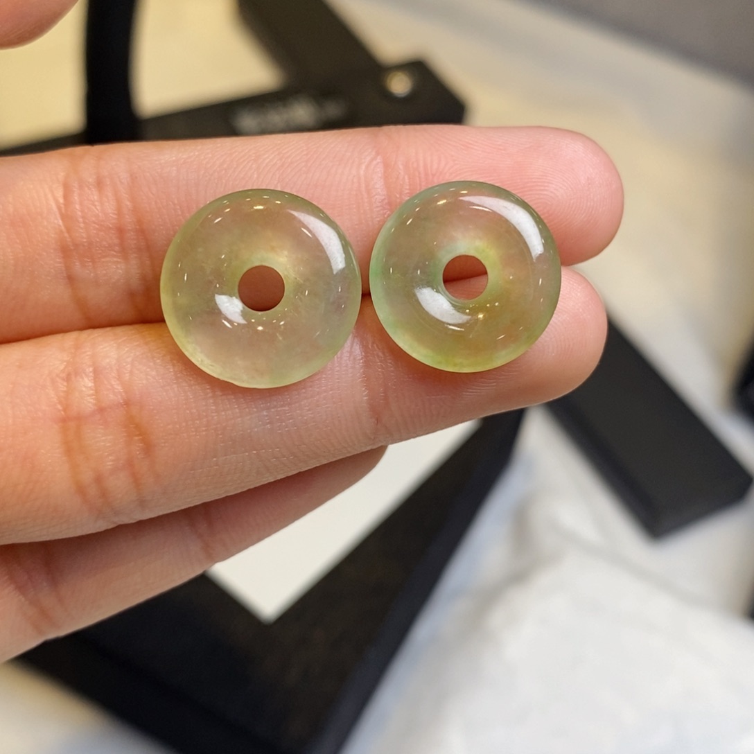 翡翠耳饰未镶嵌裸石甜甜圈